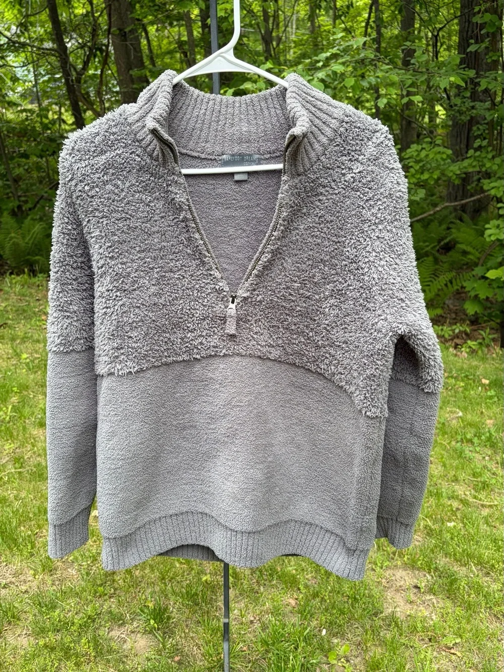 Barefoot Dreams Cozychic Mixed Shearling Pullover Size Medium - Picture 3 of 8